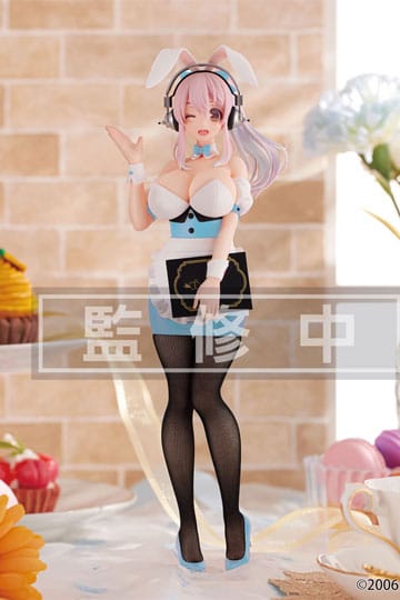 Super Sonico BiCute Bunnies PVC Statue Waitress Light Blue Color Ver. 28 cm