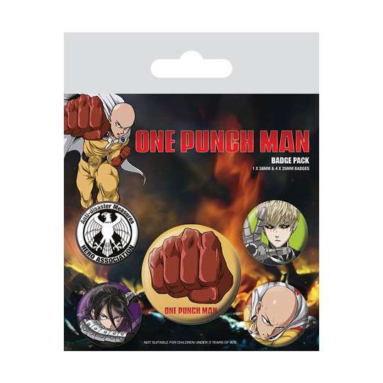 One Punch Man Ansteck-Buttons 5er-Pack Destructive